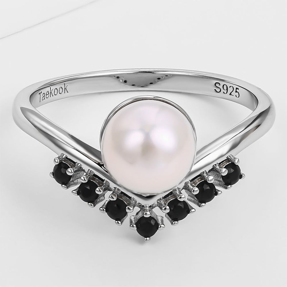 Pierścionek pozłacany z czarnym kryształem emporia® 1 