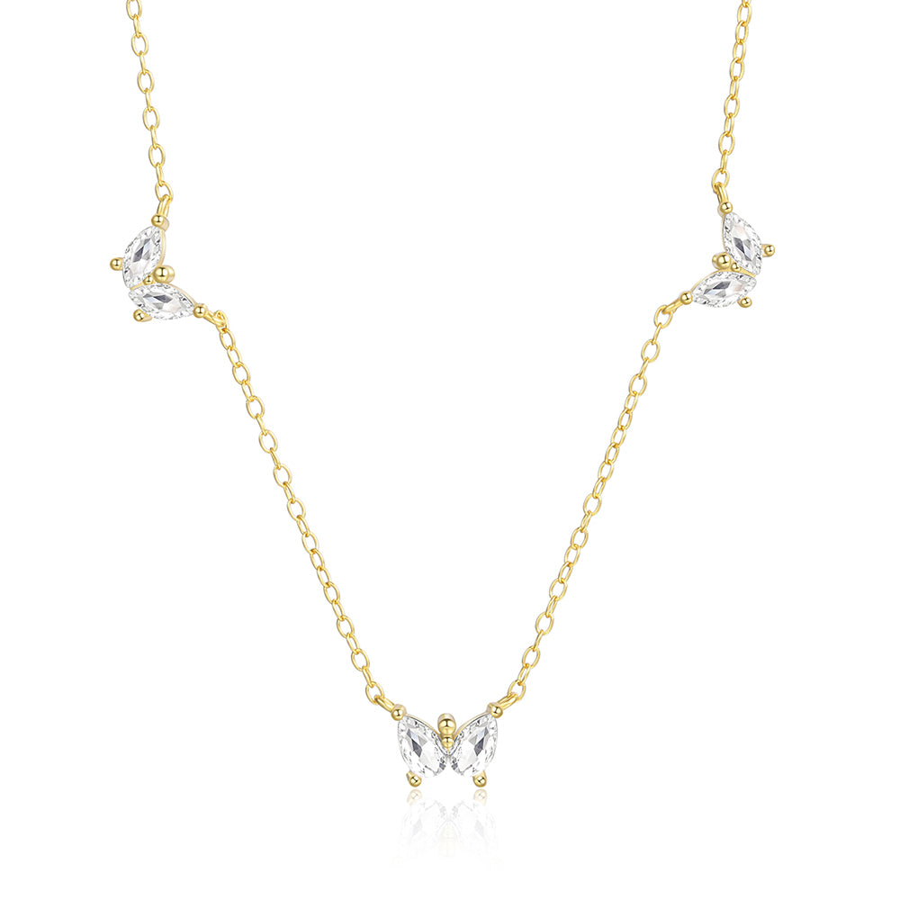 Naszyjnik pozłacany z białym kryształem emporia® 1 