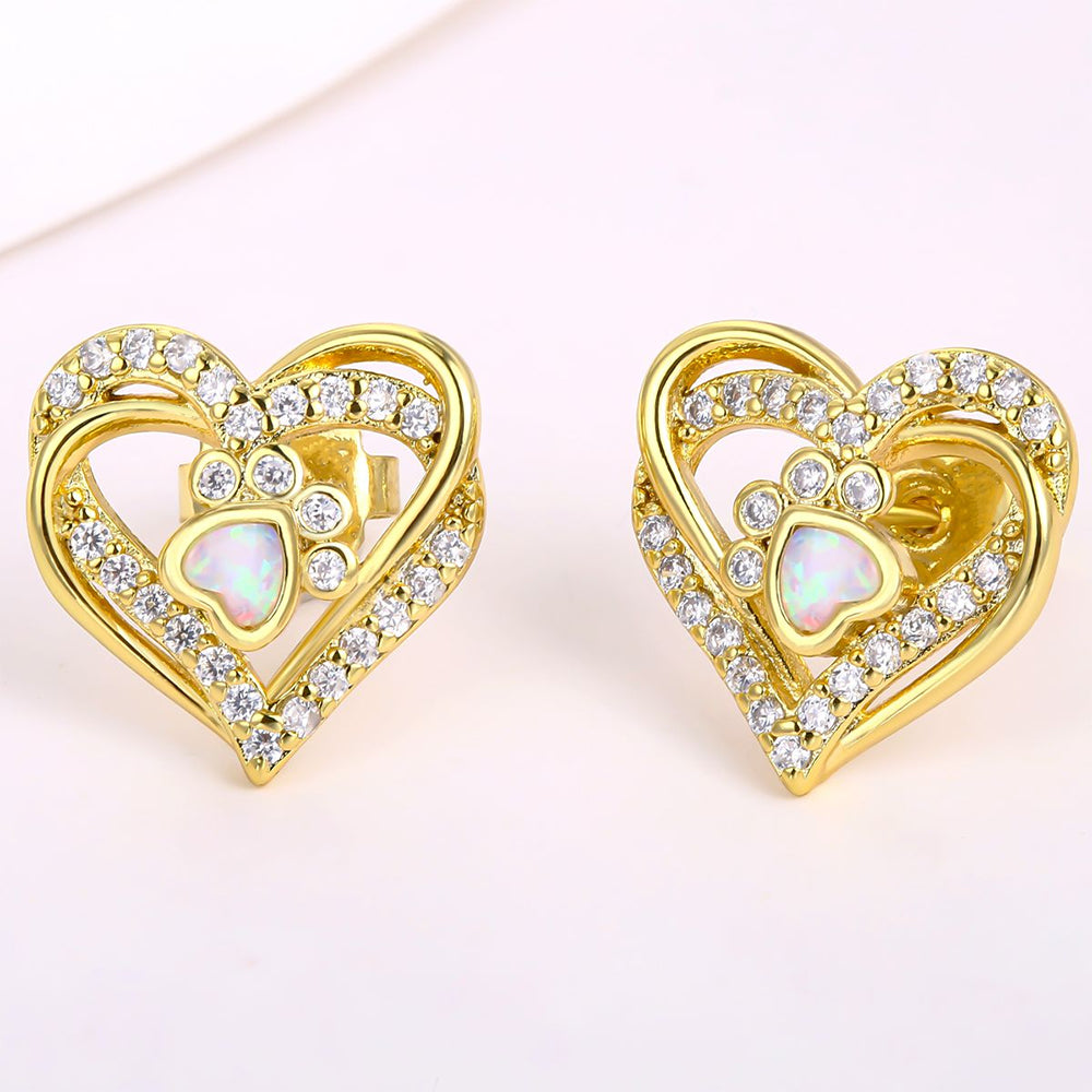 Kolczyki pozłacane z białym kryształem emporia®