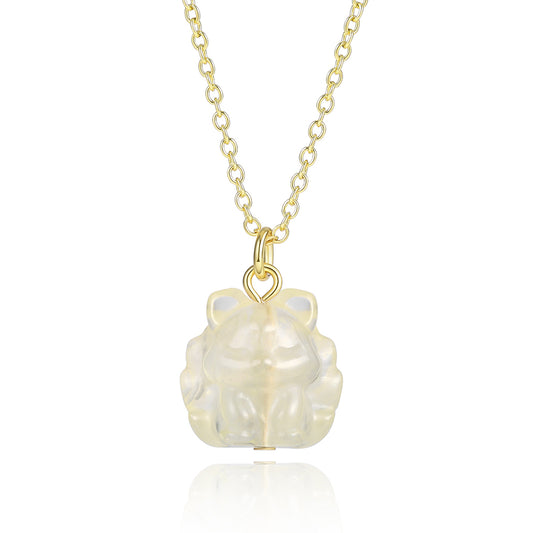 Naszyjnik pozłacany z białym kryształem emporia®