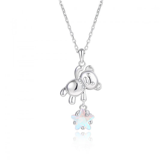 Naszyjnik pozłacany z białym kryształem emporia®