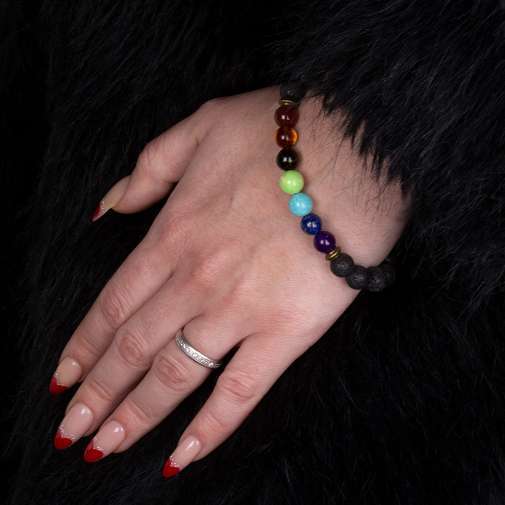 Bransoletka bryłka z czerwonym agatem i tygrysim okiem