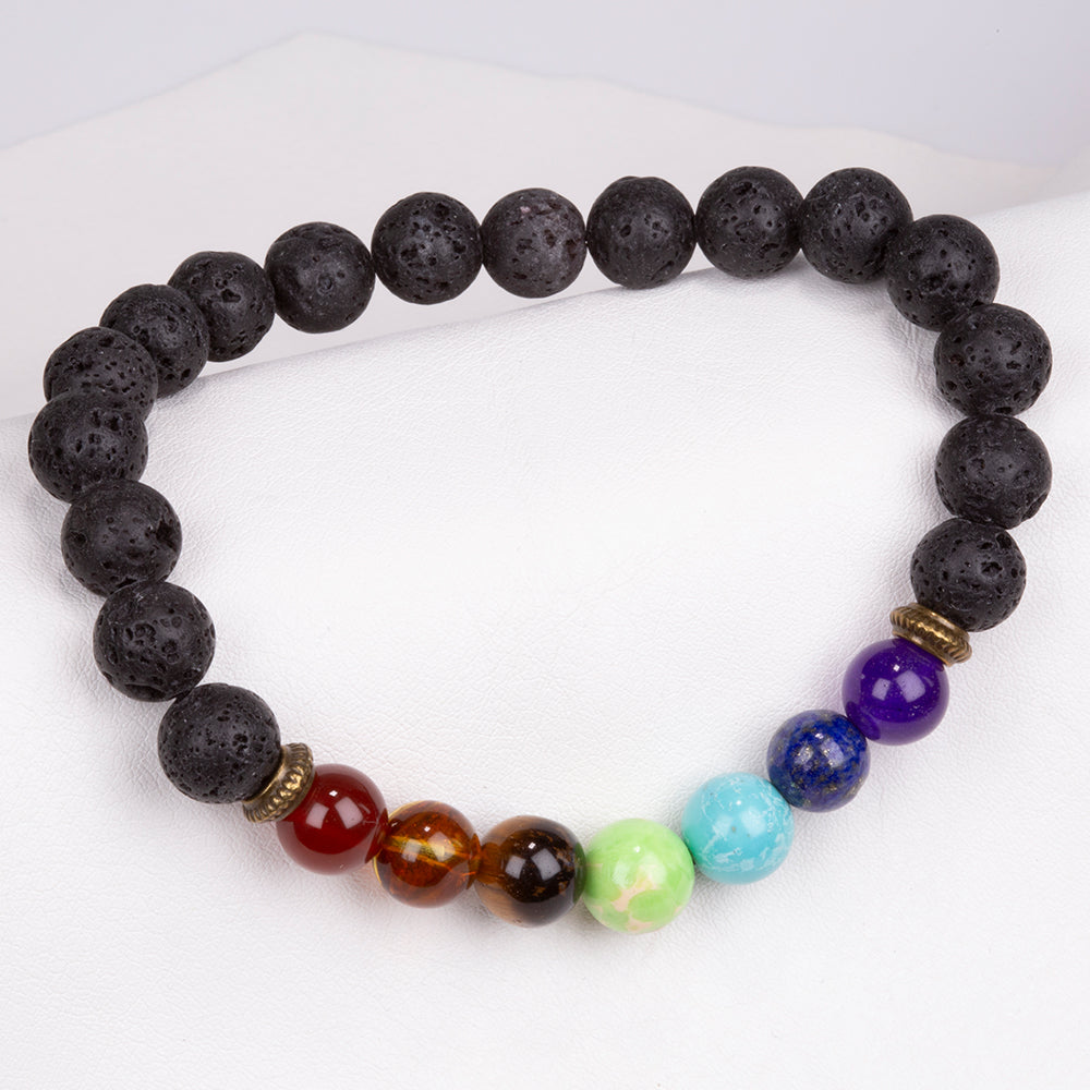 Bransoletka bryłka z czerwonym agatem i tygrysim okiem