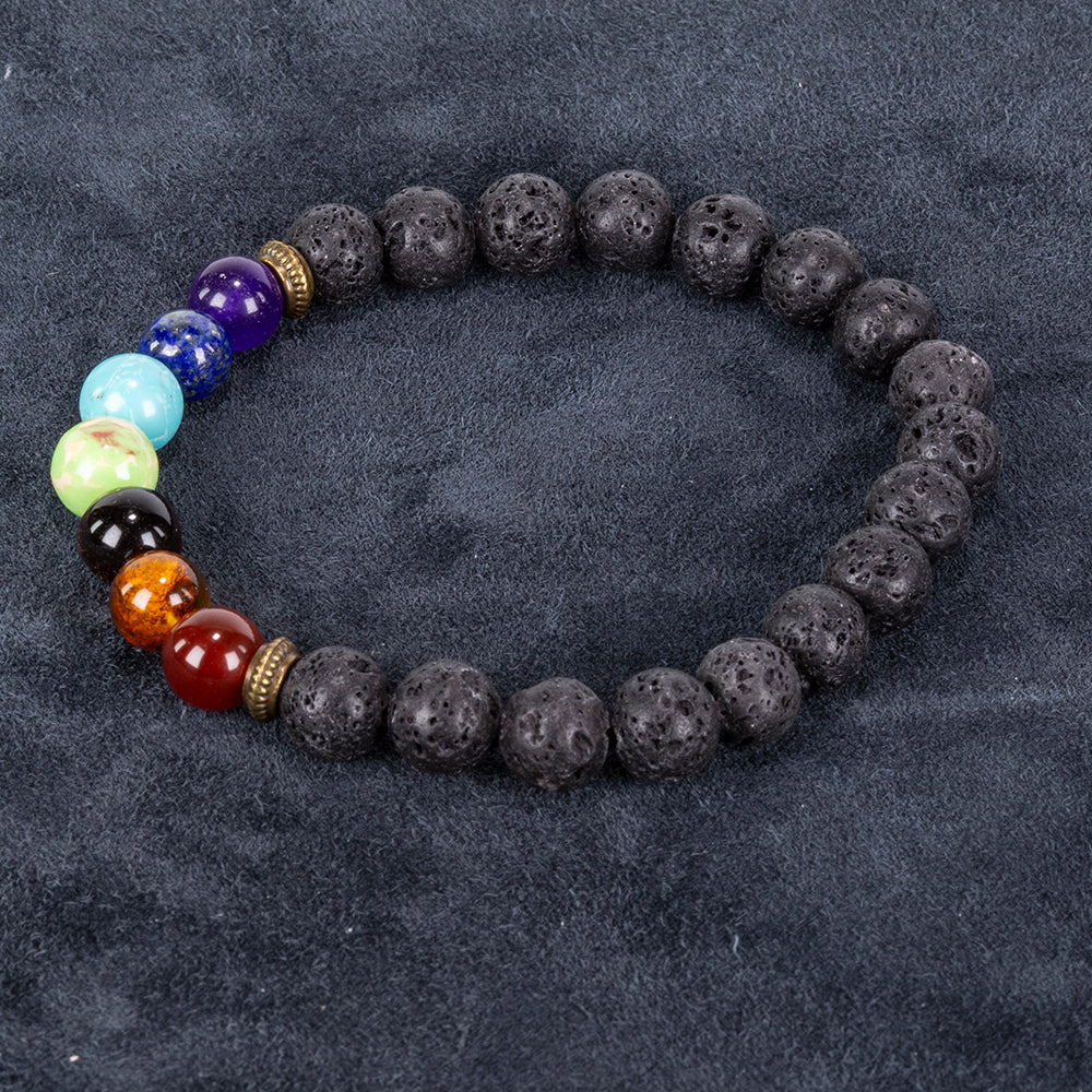 Bransoletka bryłka z czerwonym agatem i tygrysim okiem 7 