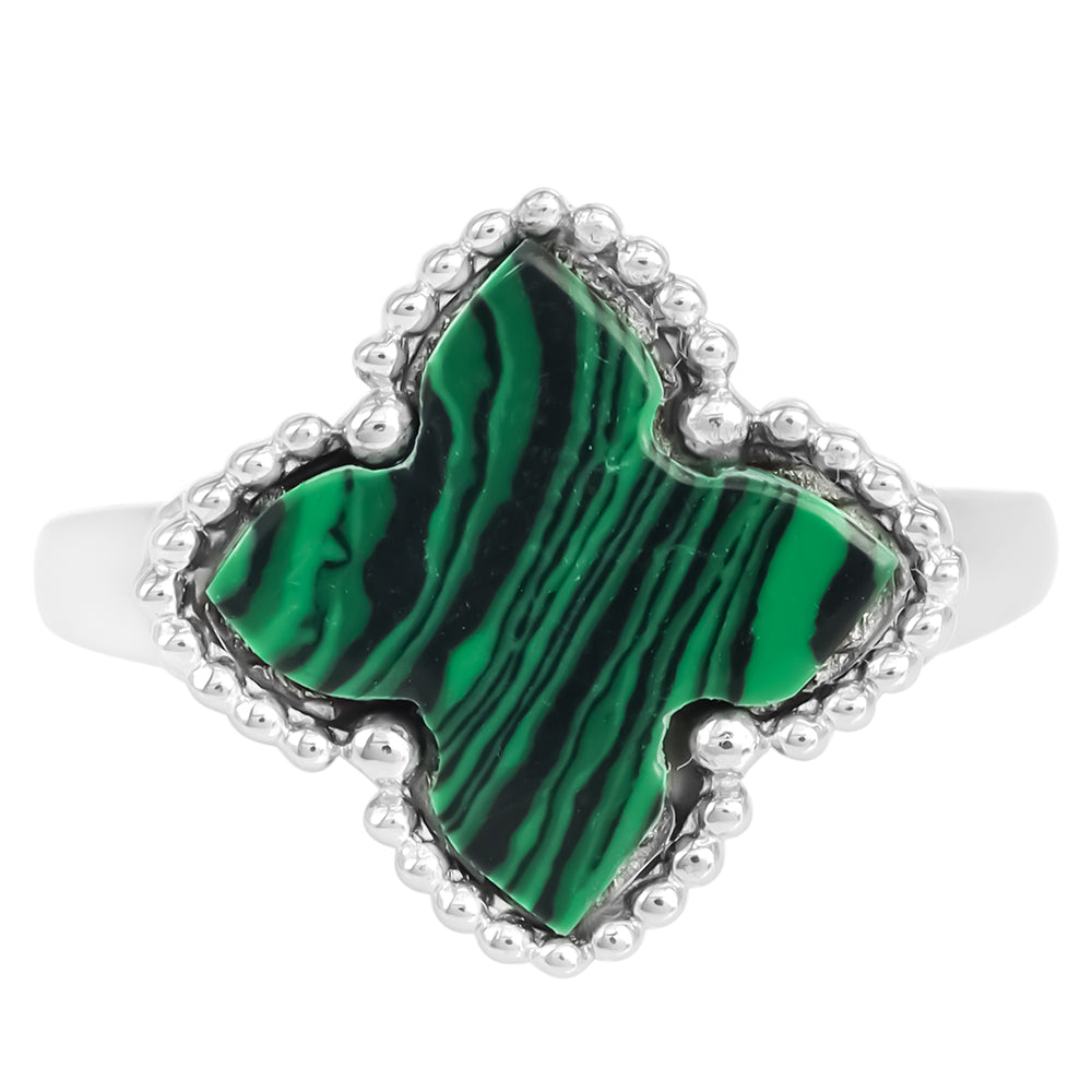 Pierścionek ze srebra próby 925 z malachitem 2 