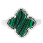 Pierścionek ze srebra próby 925 z malachitem