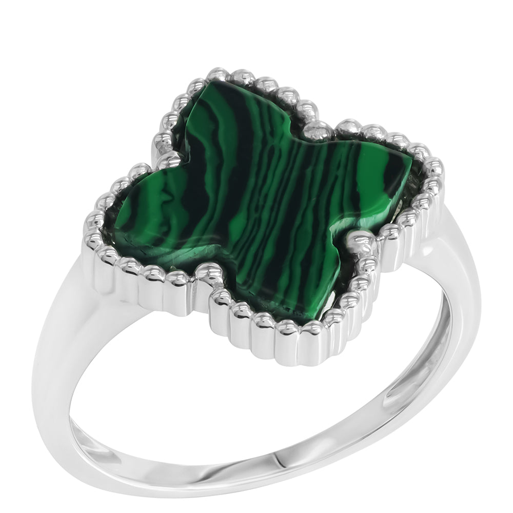 Pierścionek ze srebra próby 925 z malachitem 1 