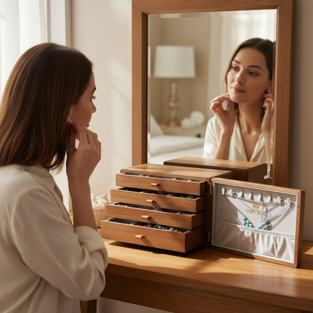 Mini komoda z organizerem na biżuterię Emporia z wieloma szufladami