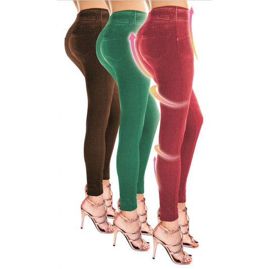Letni zestaw do jeggingu Shapewear w 3 różnych kolorach: czerwonym, zielonym i brązowym