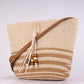 Small Straw Tote Bag with Decorative Wooden Bead Tassel, 25*18*10 cm
