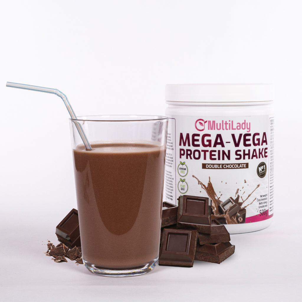 Multilady Mega Vega Protein Shake, double chocolate flavour, 500g 1 