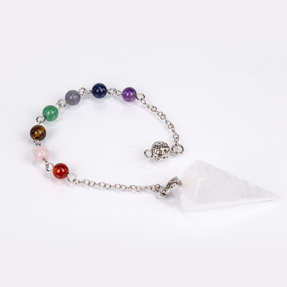 Wahadło z kamienia szlachetnego z kwarcem i ametystem