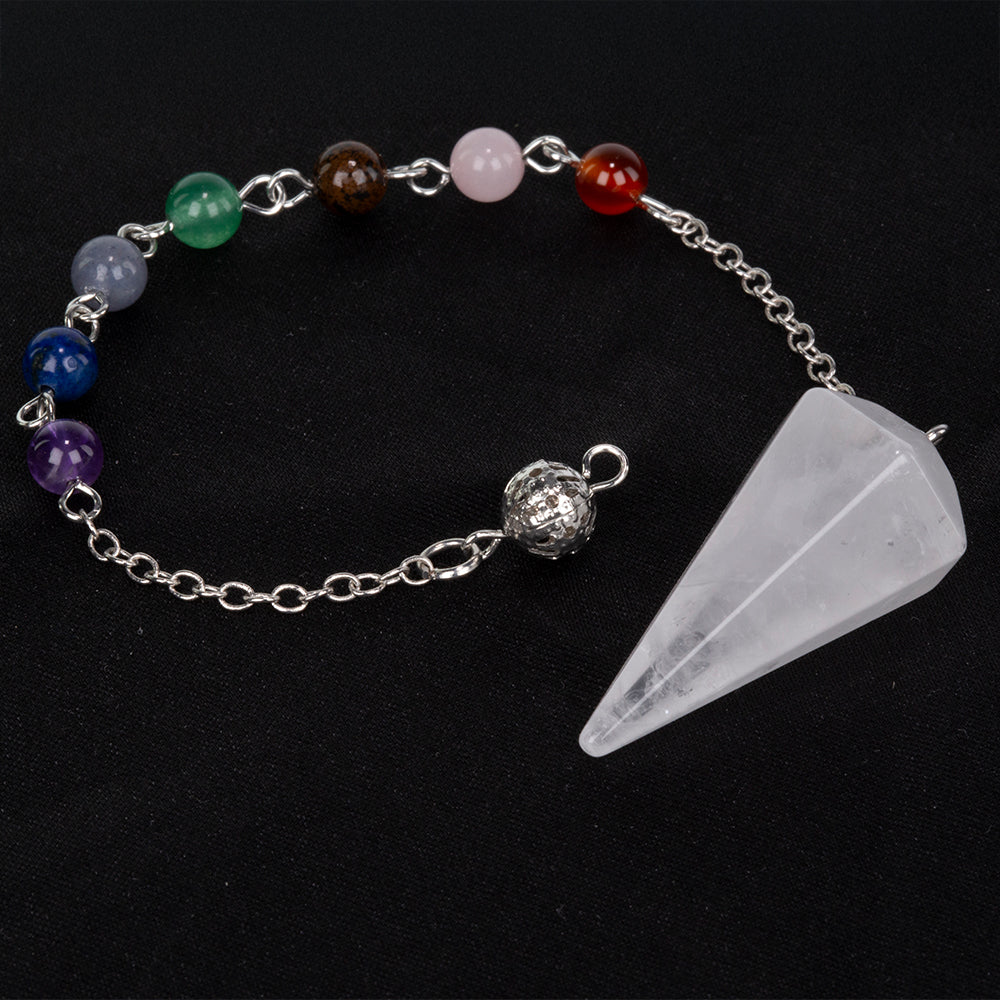 Wahadło z kamienia szlachetnego z kwarcem i ametystem 3 