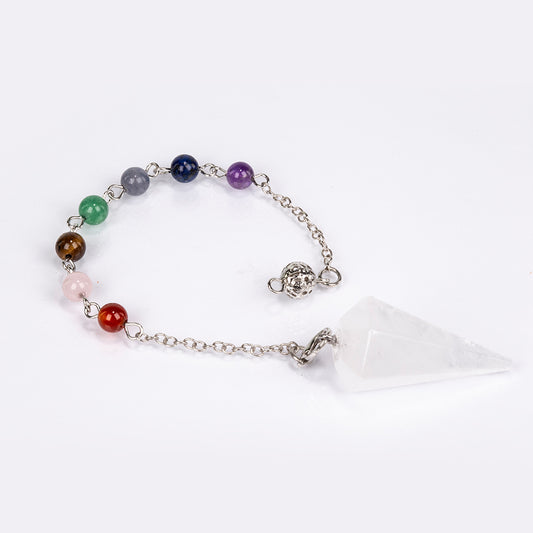 Wahadło z kamienia szlachetnego z kwarcem i ametystem