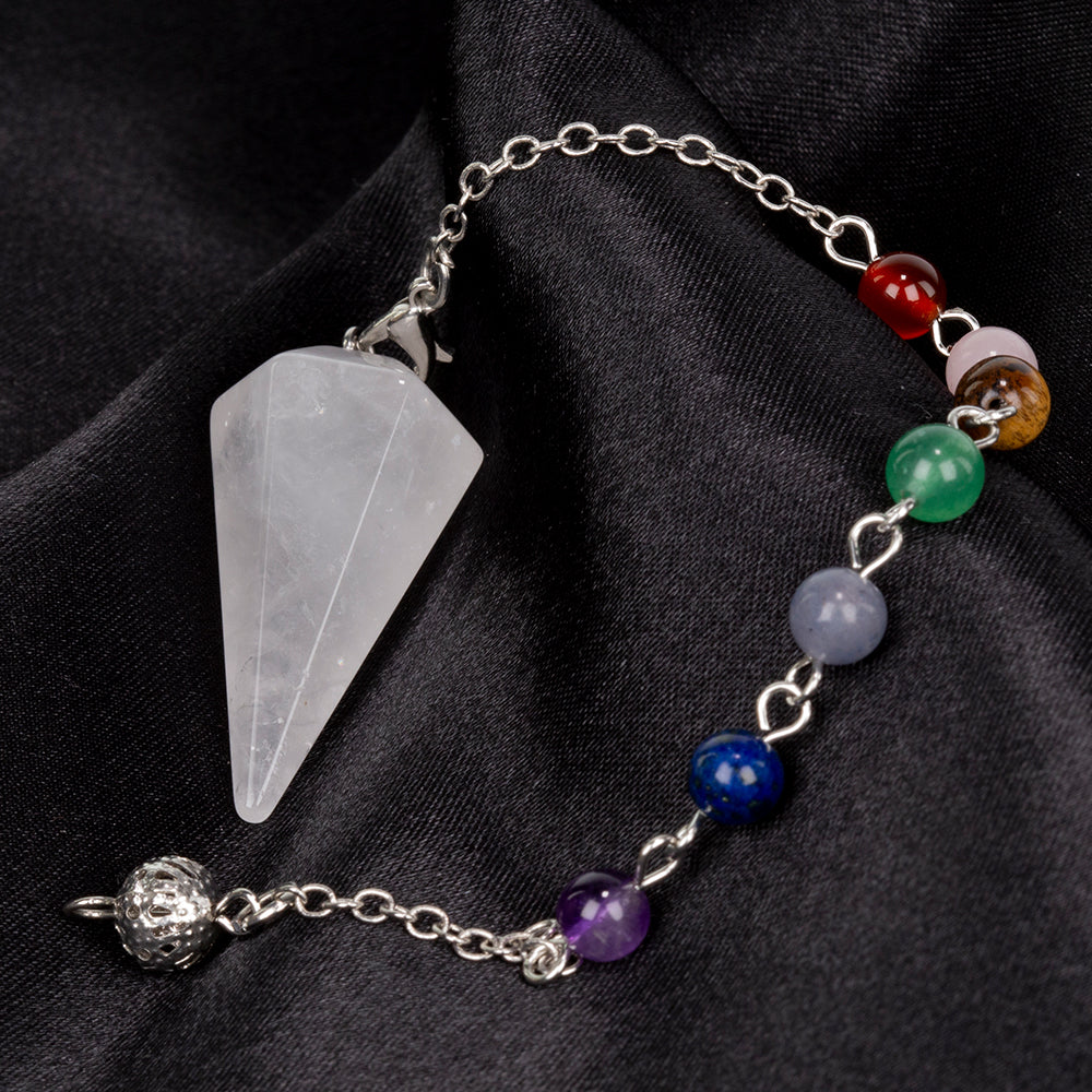 Wahadło z kamienia szlachetnego z kwarcem i ametystem 4 