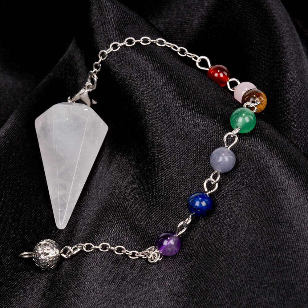 Wahadło z kamienia szlachetnego z kwarcem i ametystem 5 