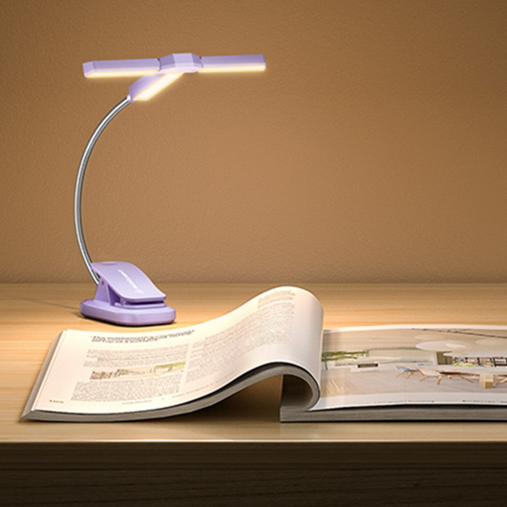 LumeFlex 3-Headed Book Light, lavender 1 