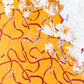 Szal Kwiatowy Uścisk, 85 x 180 cm, pomarańczowy, 100% jedwab wegański
