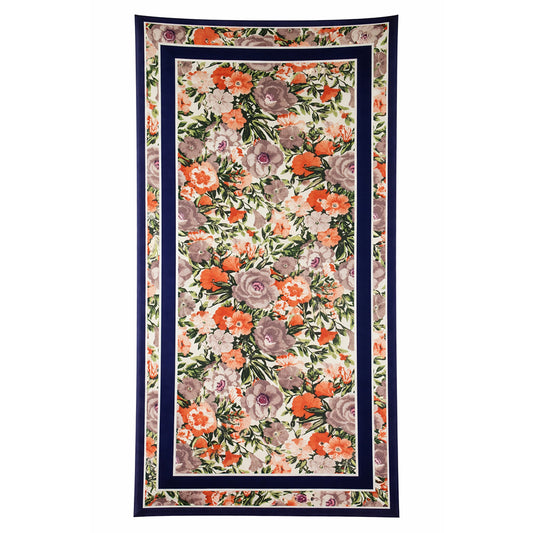 Apaszka „Orchid Breeze”, niebieska, 85 × 180 cm, 100% wegański jedwab