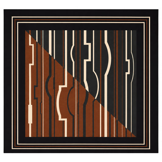 Jedwabny szal Desert Mirage, rdzawy brąz, 90x90 cm