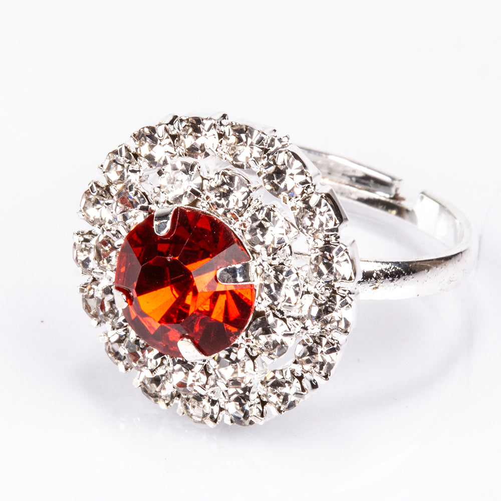 Torebka pozłacany z czerwonym kryształem emporia® i białym kryształem emporia® ( Naszyjnik+Kolczyki+Bransoletka+Pierścionek )