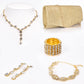 Torebka pozłacany z białym kryształem emporia® ( Naszyjnik+Kolczyki+Bransoletka+Pierścionek )