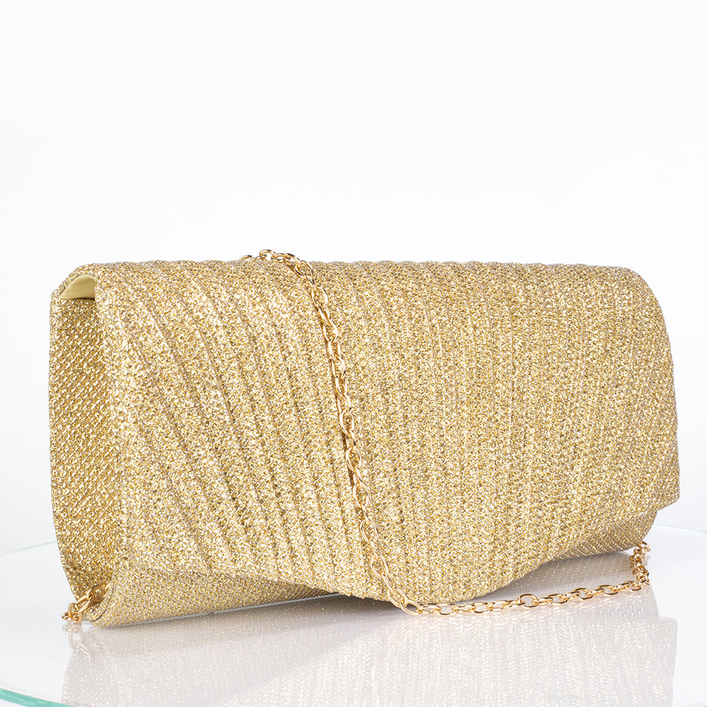 Torebka pozłacany z białym kryształem emporia® ( Naszyjnik+Kolczyki+Bransoletka+Pierścionek )