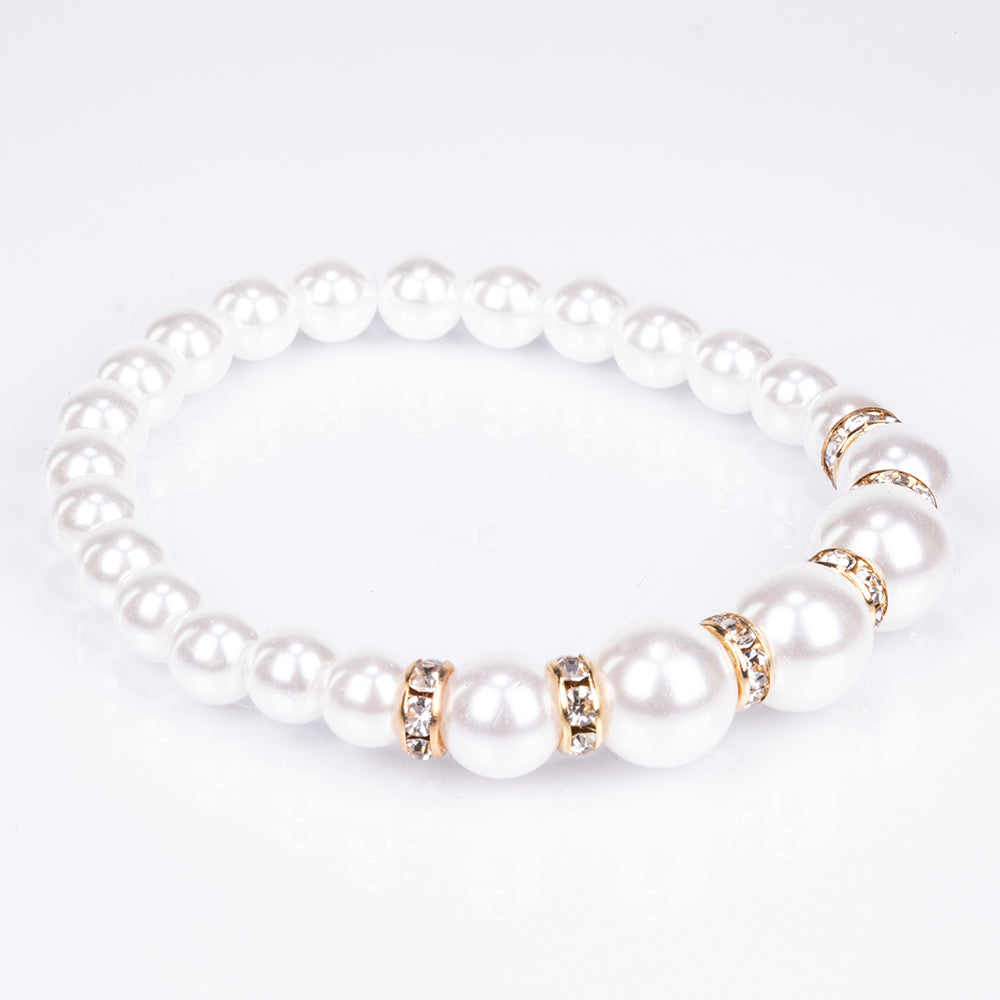 Zegarek pozłacany z białym kryształem emporia® ( Naszyjnik+Kolczyki+Bransoletka ) 4 