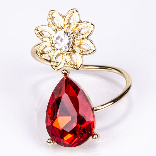 Zestaw pozłacane z czerwonym kryształem emporia® i białym kryształem emporia® ( Naszyjnik+Kolczyki )