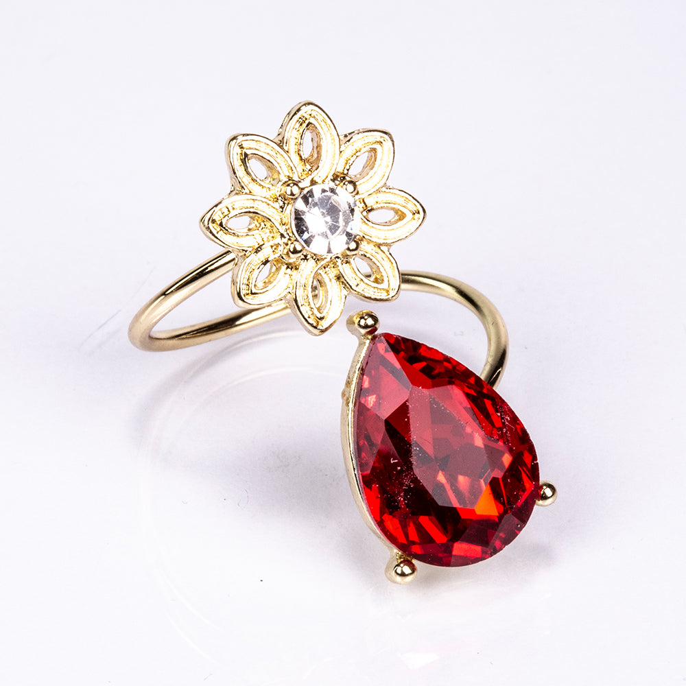 Zestaw pozłacane z czerwonym kryształem emporia® i białym kryształem emporia® ( Naszyjnik+Kolczyki ) 4 