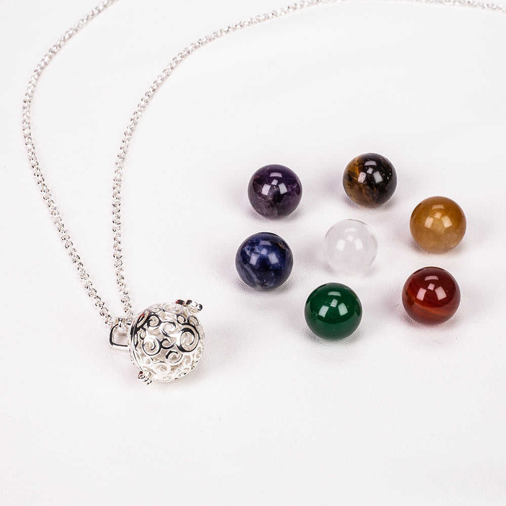 Naszyjnik pozłacany z ametystem i kwarcem