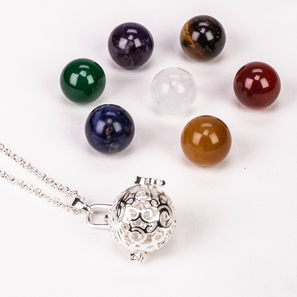 Naszyjnik pozłacany z ametystem i kwarcem