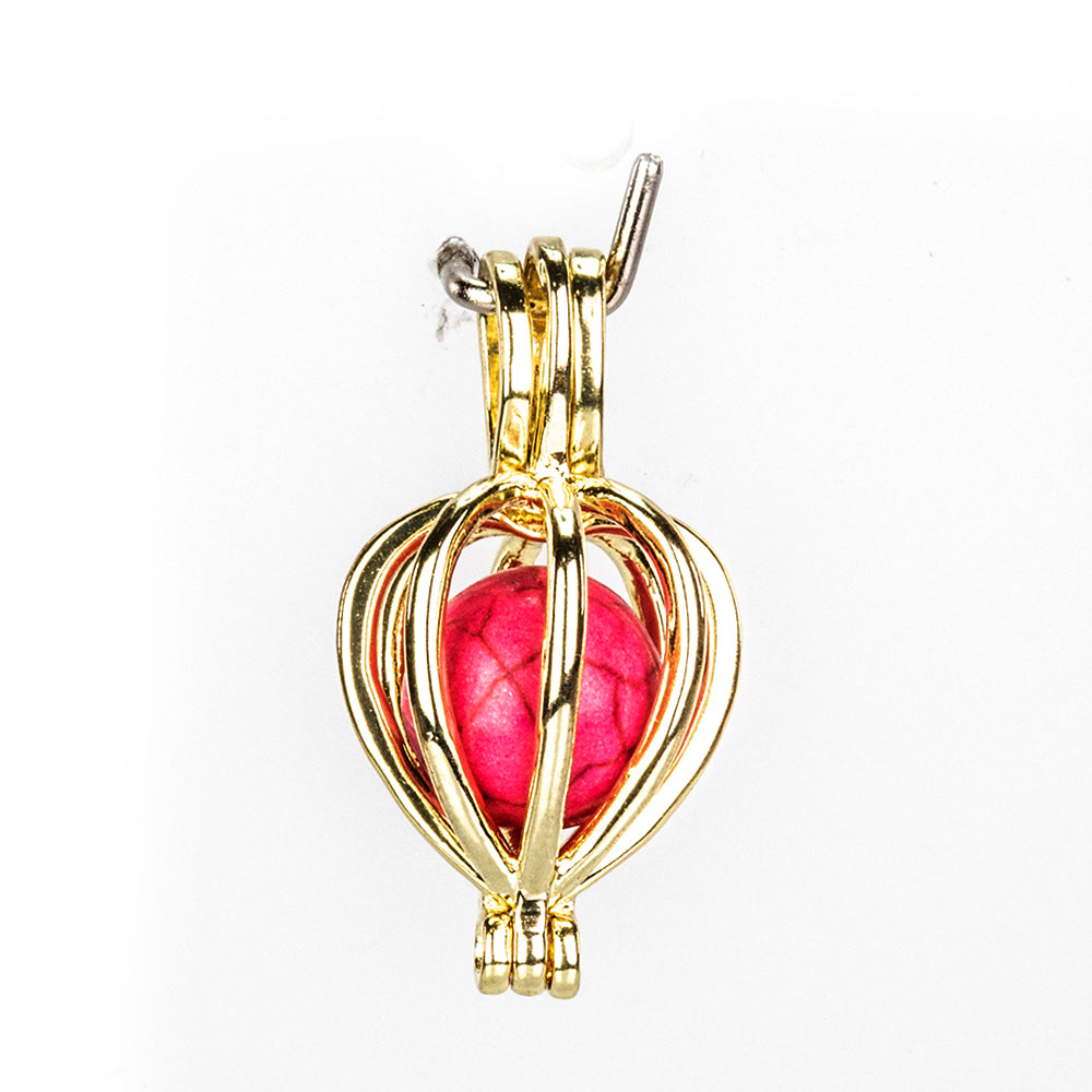 Zestaw pozłacane z czerwonym agatem i turkusem ( Naszyjnik+Zawieszka ) 10 