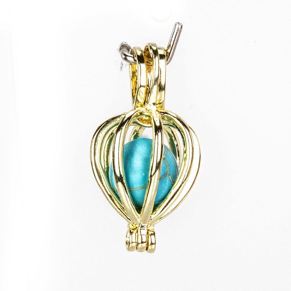 Zestaw pozłacane z czerwonym agatem i turkusem ( Naszyjnik+Zawieszka ) 12 