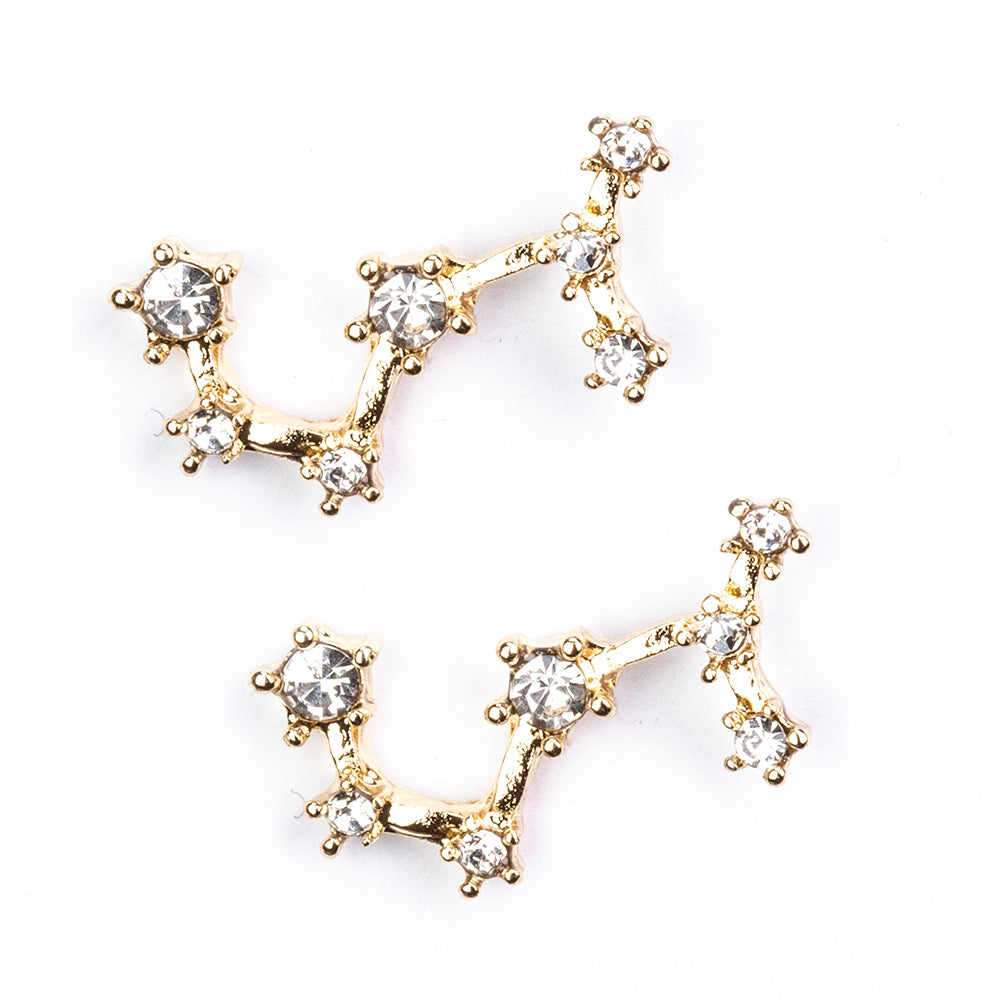 Kolczyki pozłacane z białym kryształem emporia®