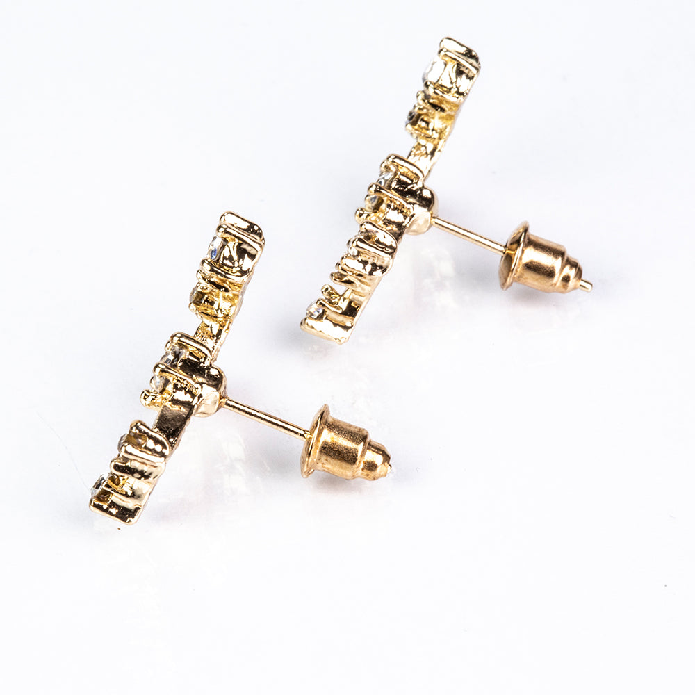 Kolczyki pozłacane z białym kryształem emporia® 5 