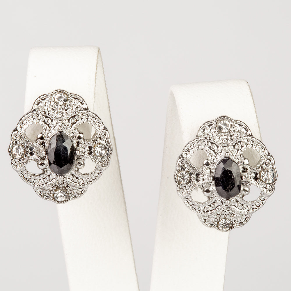 Zestaw pozłacane z szafirem i białym kryształem emporia® ( Naszyjnik+Kolczyki+Zawieszka ) 3 