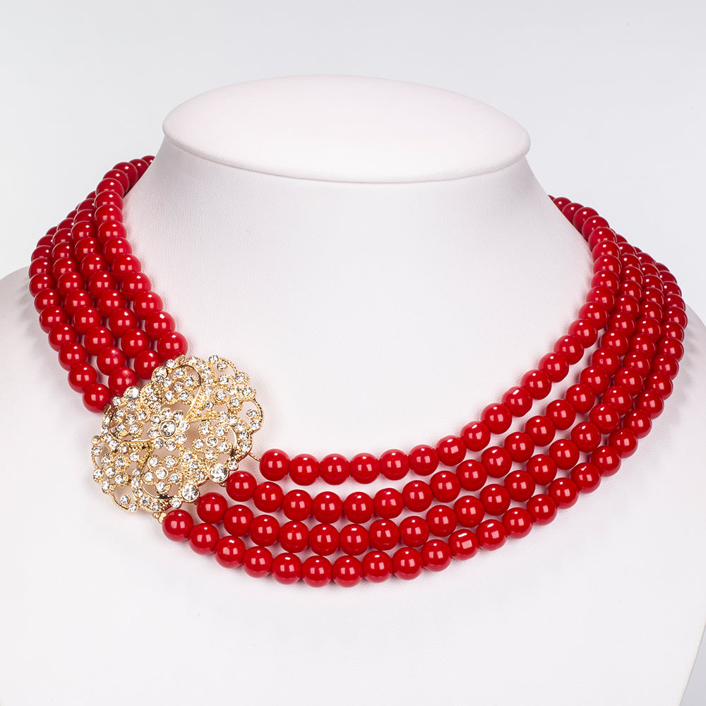 Zestaw pozłacane z białym kryształem emporia® ( Naszyjnik+Bransoletka ) 5 