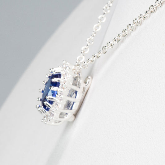 Zestaw pozłacane z niebieskim kryształem emporia® i białym kryształem emporia® ( Naszyjnik+Pierścionek )