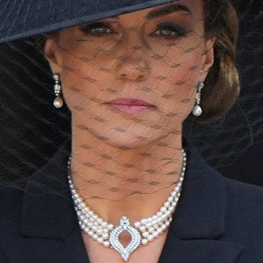 Zestaw pozłacane ze szklaną perłą i białym kryształem emporia® ( Naszyjnik+Kolczyki )