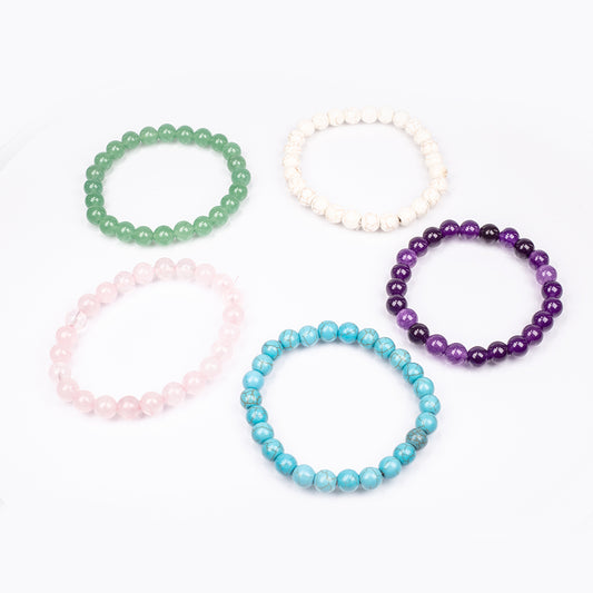 Zestaw Korale z ametystem i zielonym awenturinem ( Bransoletka )