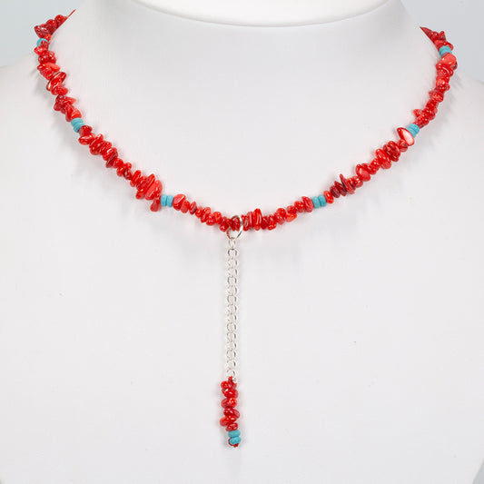 Naszyjnik ze srebra próby 925 z turkusem