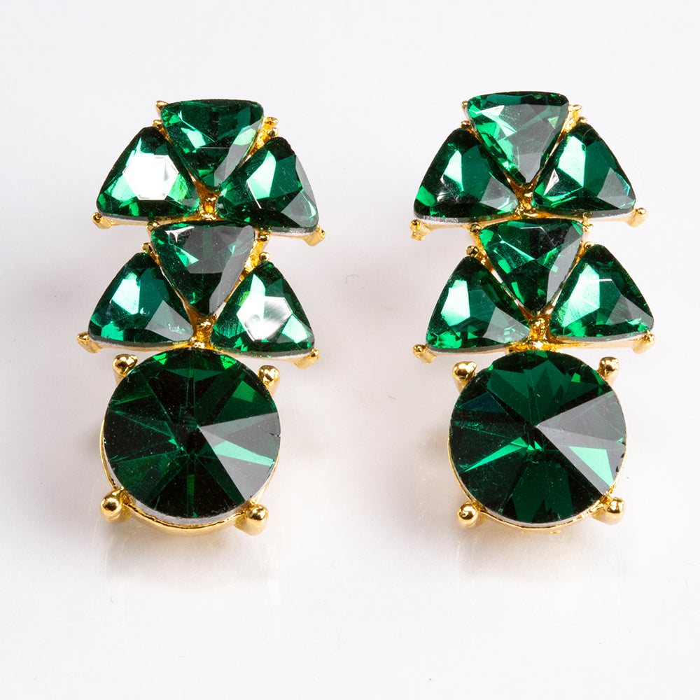 Zestaw pozłacane z zielonym kryształem emporia® ( Naszyjnik+Kolczyki ) 4 