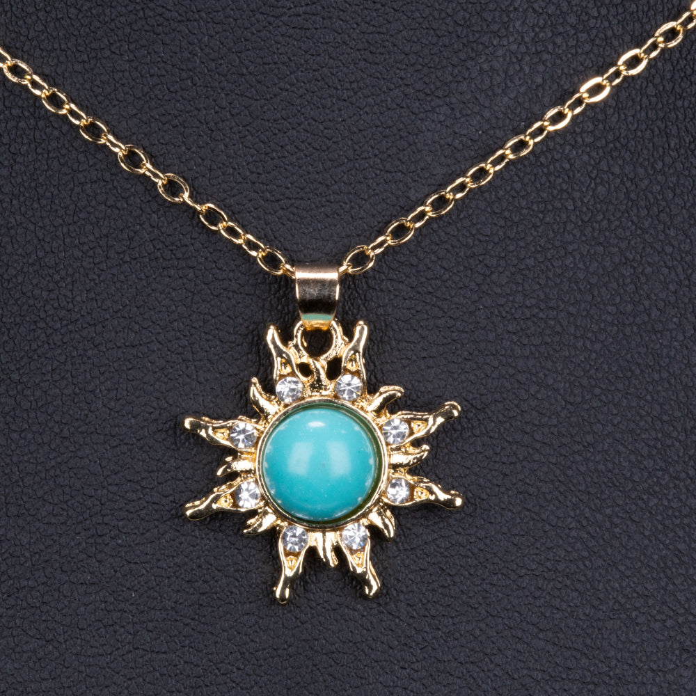 Naszyjnik pozłacany z turkusem 2 