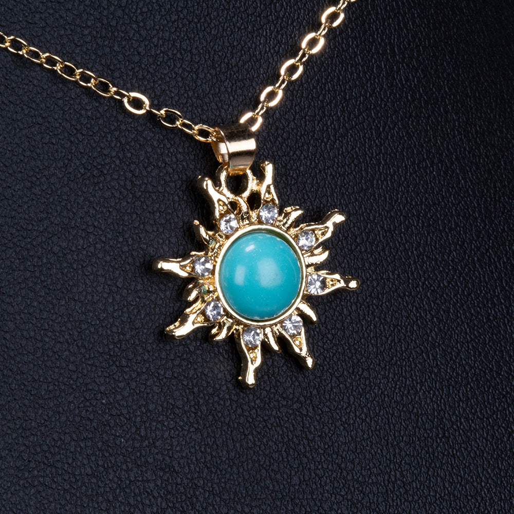 Naszyjnik pozłacany z turkusem 3 