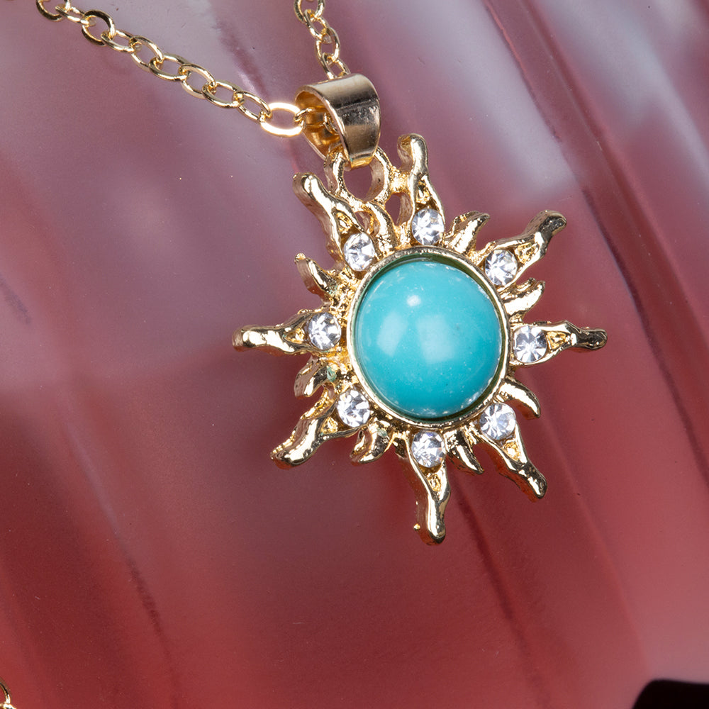 Naszyjnik pozłacany z turkusem 4 