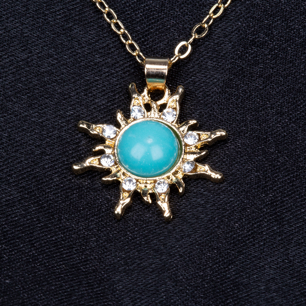 Naszyjnik pozłacany z turkusem 6 