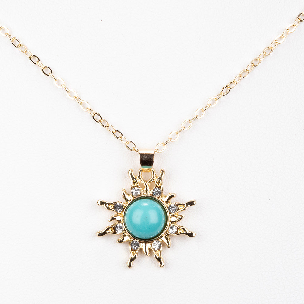 Naszyjnik pozłacany z turkusem