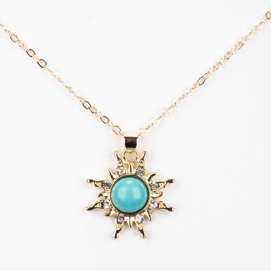 Naszyjnik pozłacany z turkusem