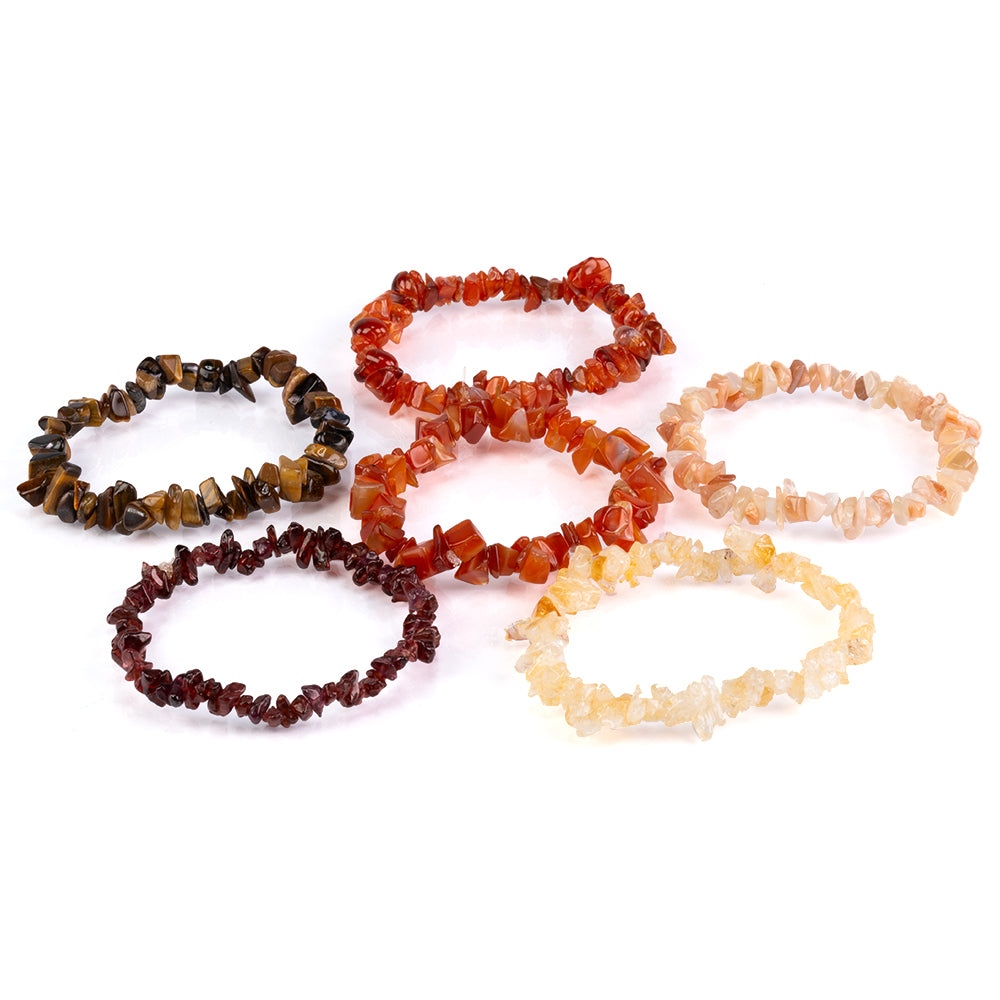 Zestaw bryłka z czerwonym granatem i tęczowym kamieniem księżycowym ( Bransoletka ) 8 